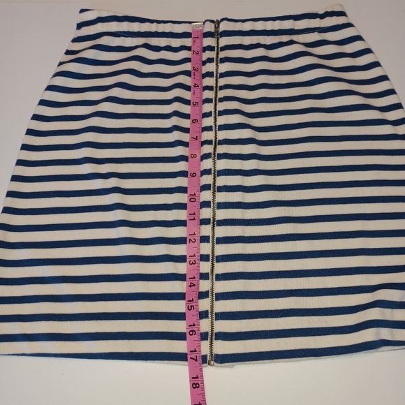 Three Dots Breton Exposed Zip Knit Mini Skirt Women's Sz Small - Picture 6 of 7